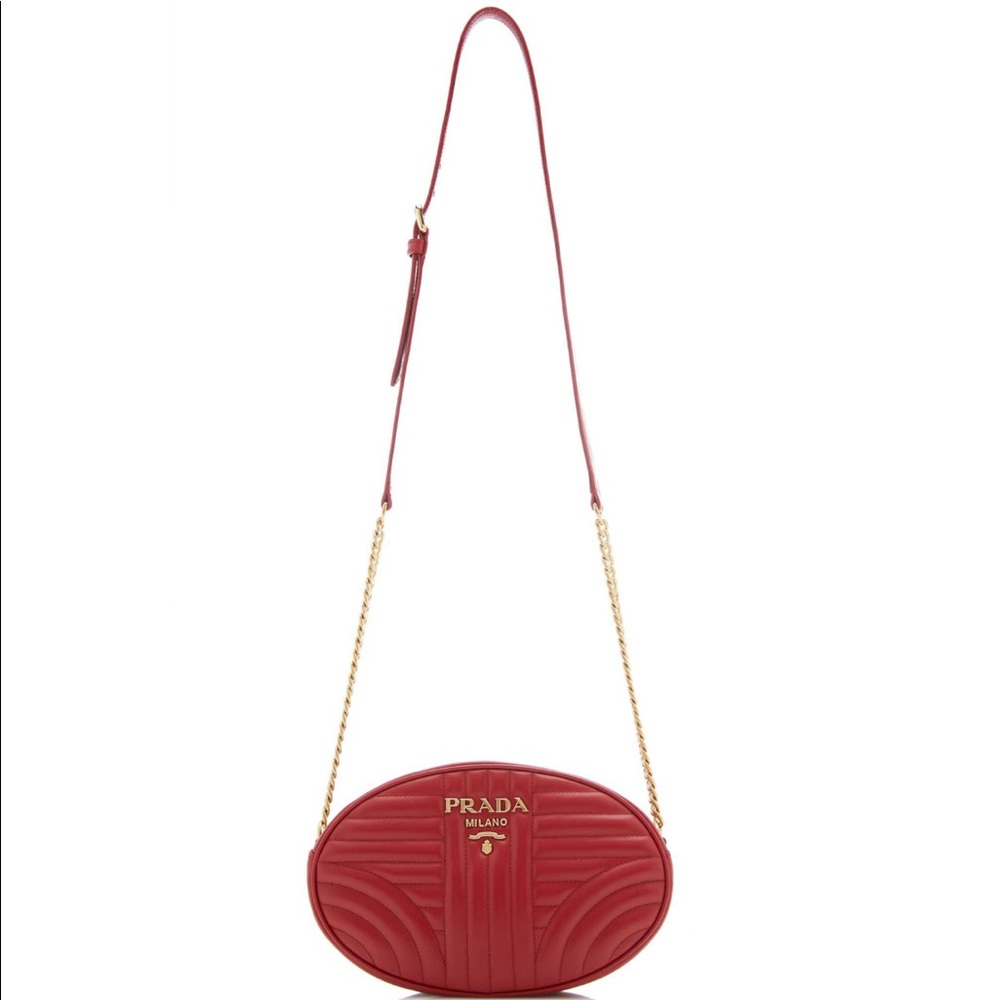 Prada Diagramme Quilted Leather Shoulder Bag Gem